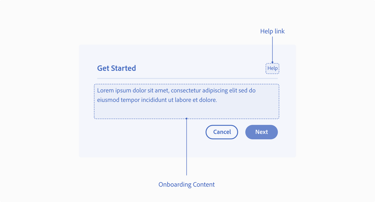 Onboarding modal example